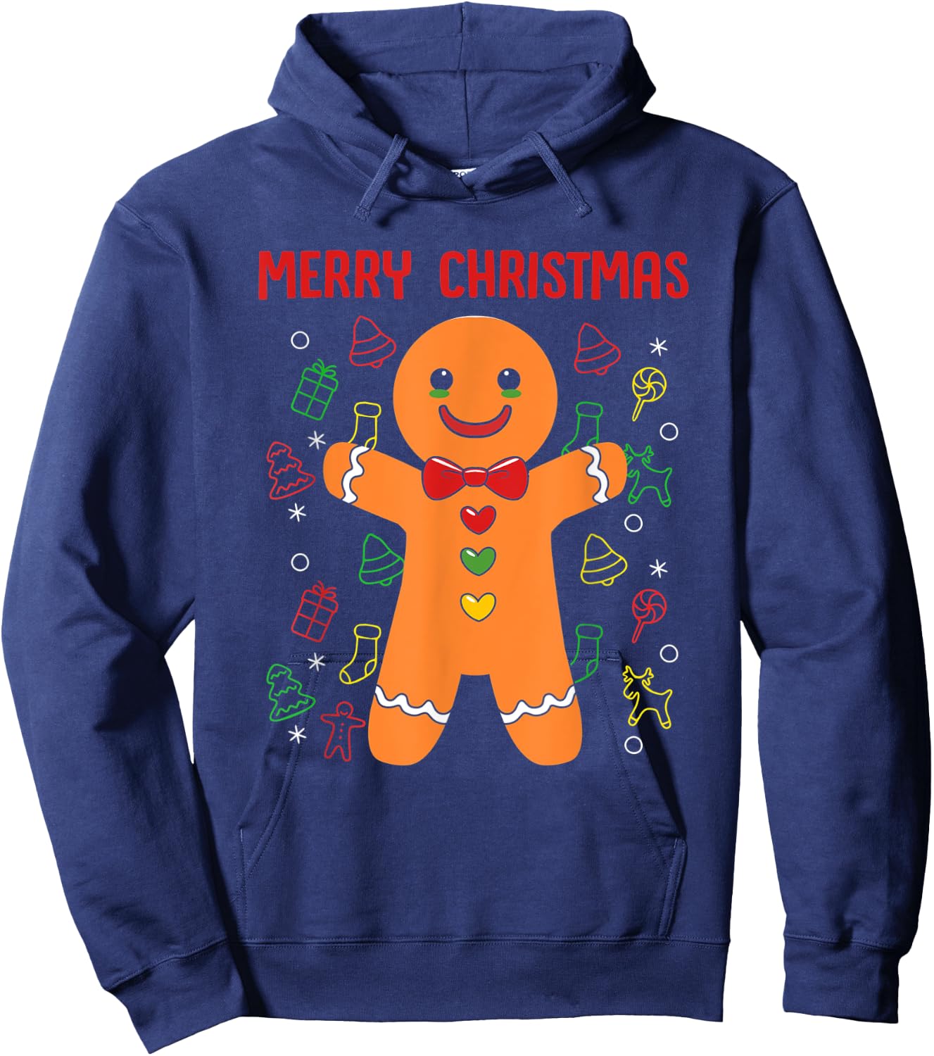 Gingerbread Merry Christmas Hoodie - Hoodie | Navy