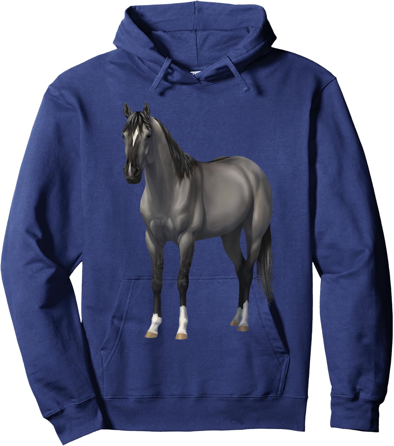 Beautiful Gray Grulla Quarter Horse Stallion Hoodie - Hoodie | Navy