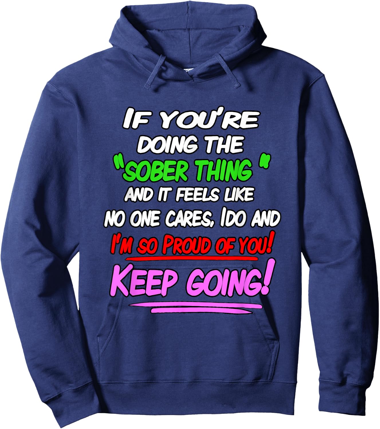 Sobering Coincidence a Sober Life Happy Life Hoodie - Hoodie | Navy