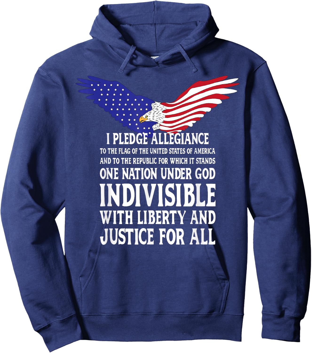 Pledge Allegiance To The Flag USA Hoodie - Hoodie | Navy