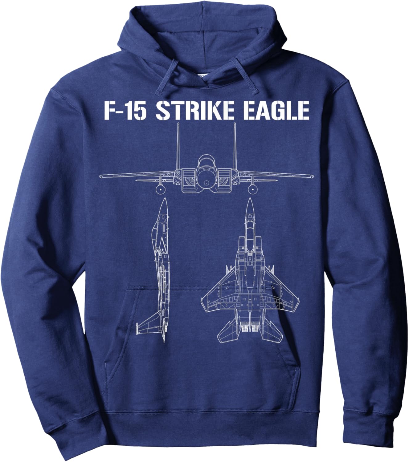 F15 Strike Eagle Shirt Vintage Military Pilot Hoodie - Hoodie | Navy