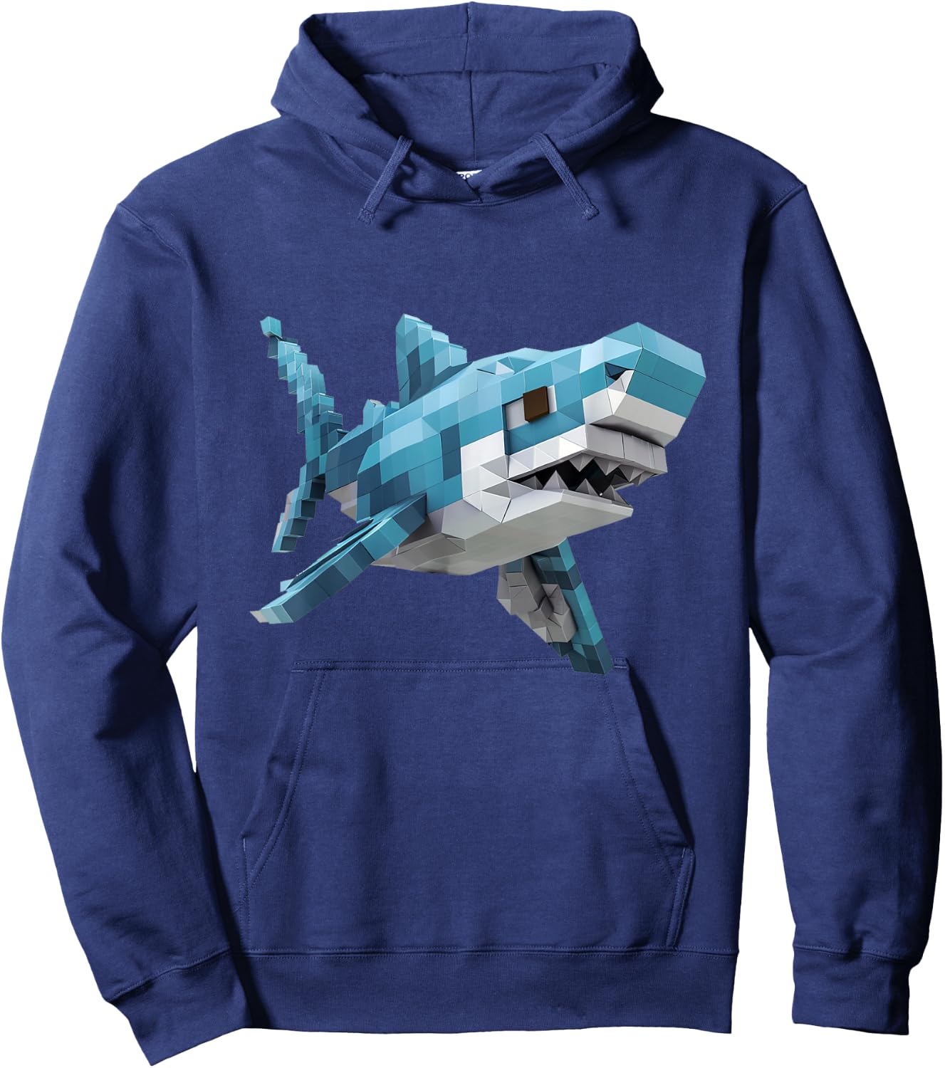 Shark gamer: A pixelated shark adventure Hoodie - Hoodie | Navy
