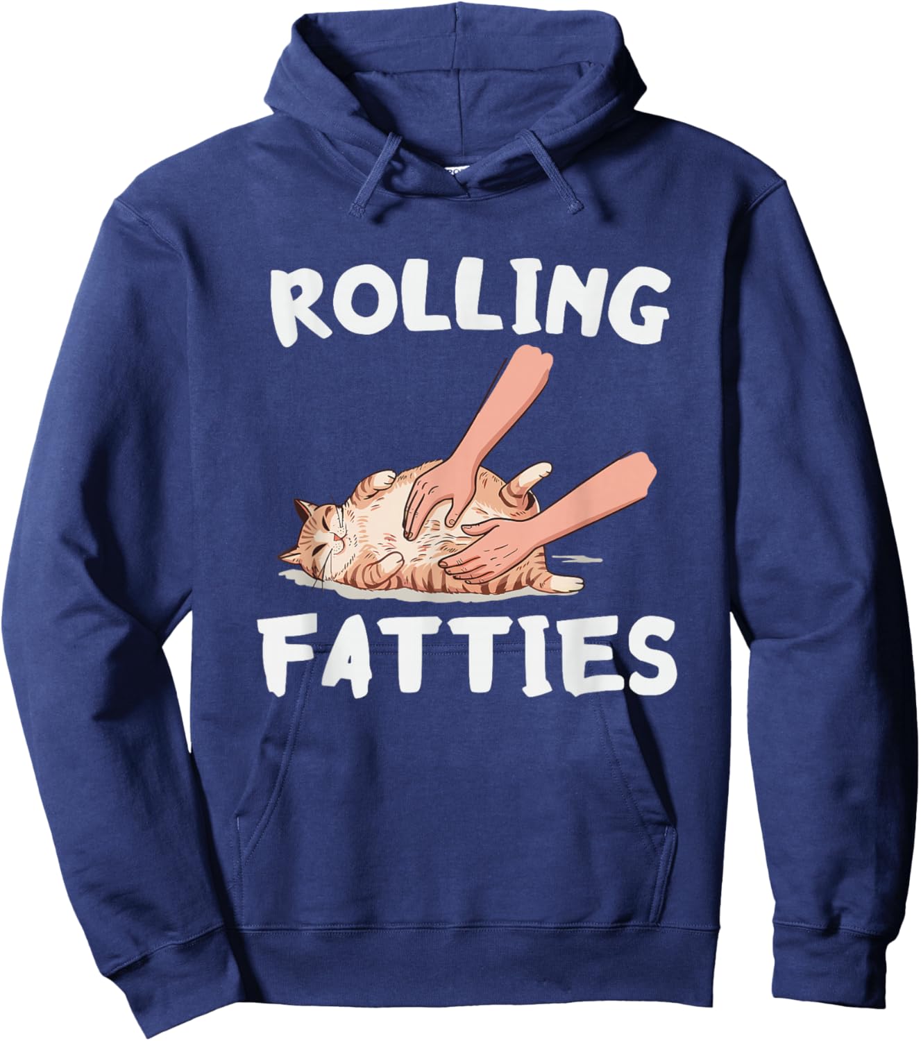 Rolling Fatties Funny Cat Lover Men & Women Hoodie - Hoodie | Navy
