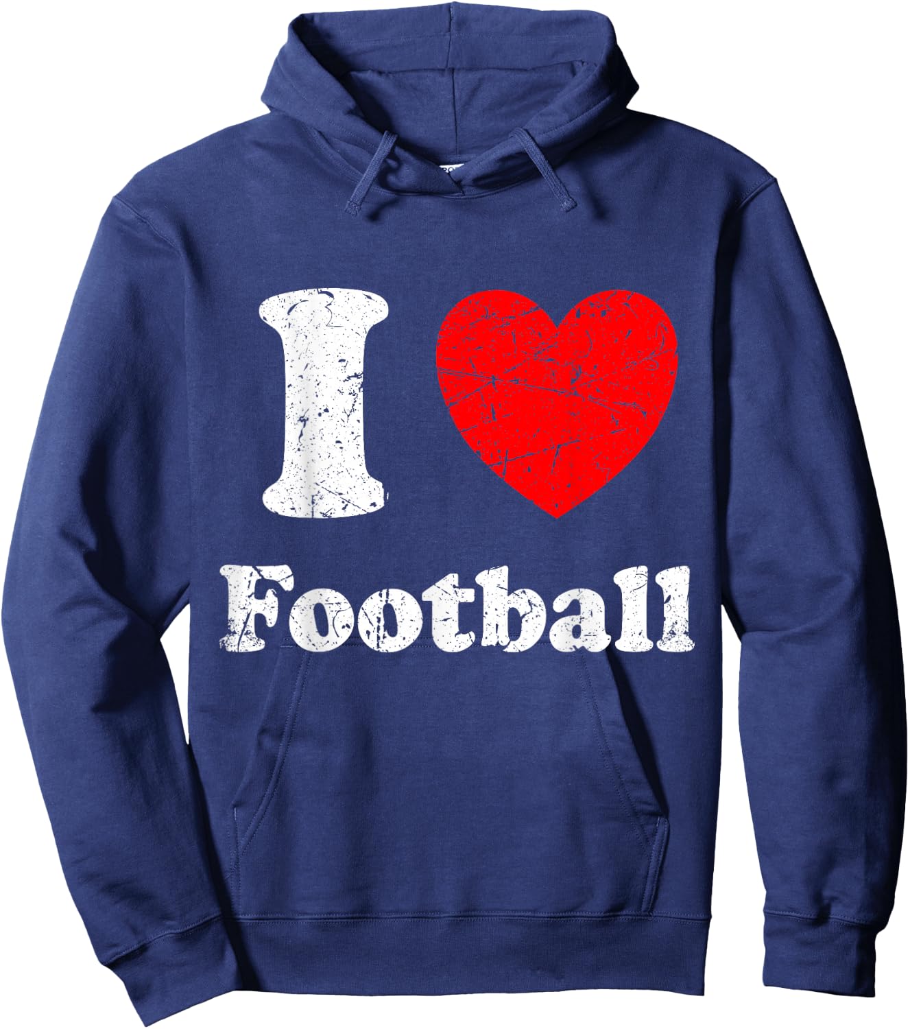 I Love Football Graphic Hoodie - Hoodie | Navy