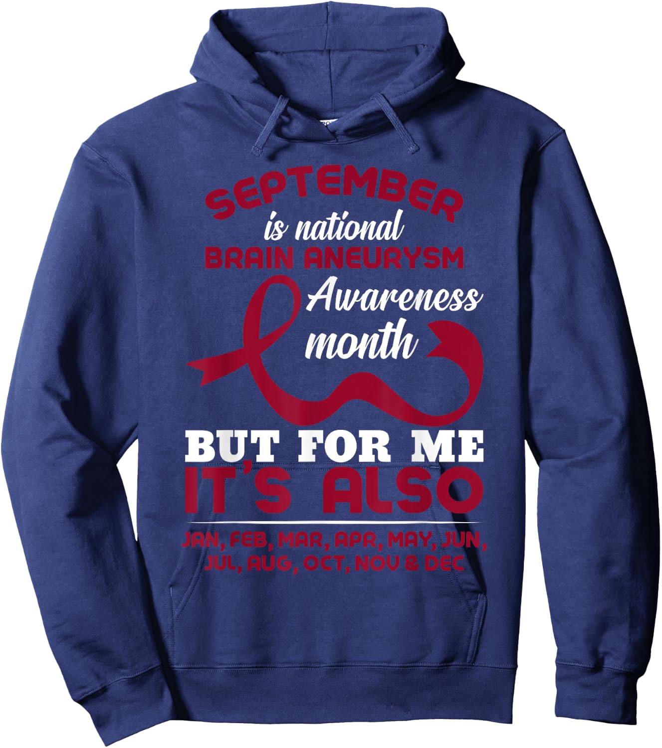 September Is Brain Aneurysm Awareness Month Hoodie - Hoodie | Navy