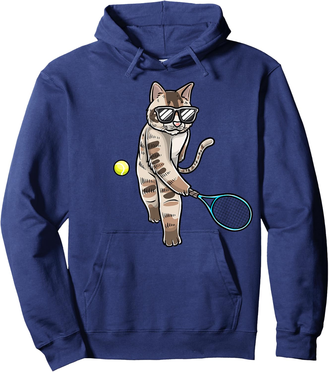 Funny Tennis Cat Hoodie - Hoodie | Navy
