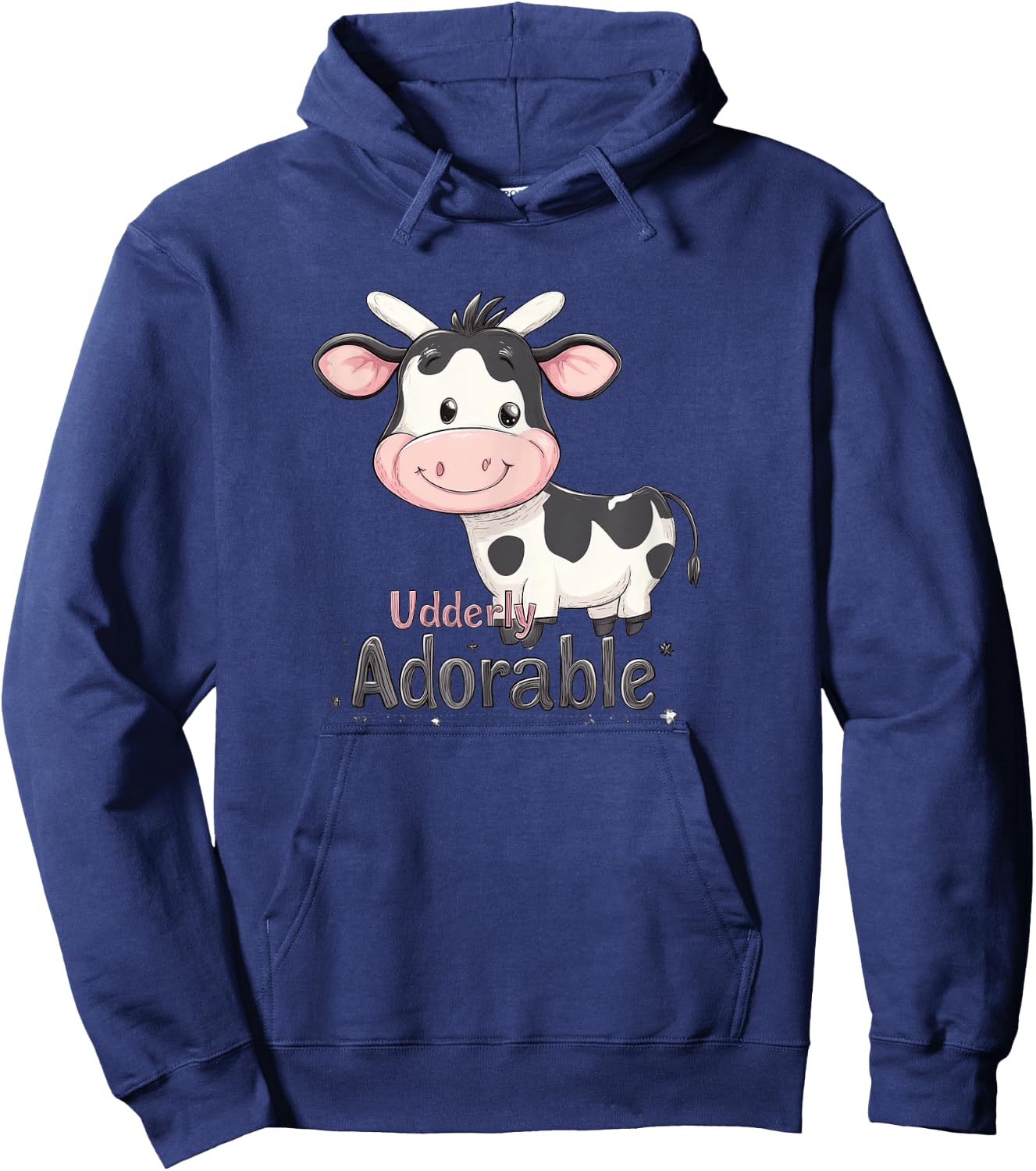 Adorable Cow Cute Farm Animal Hoodie - Hoodie | Navy