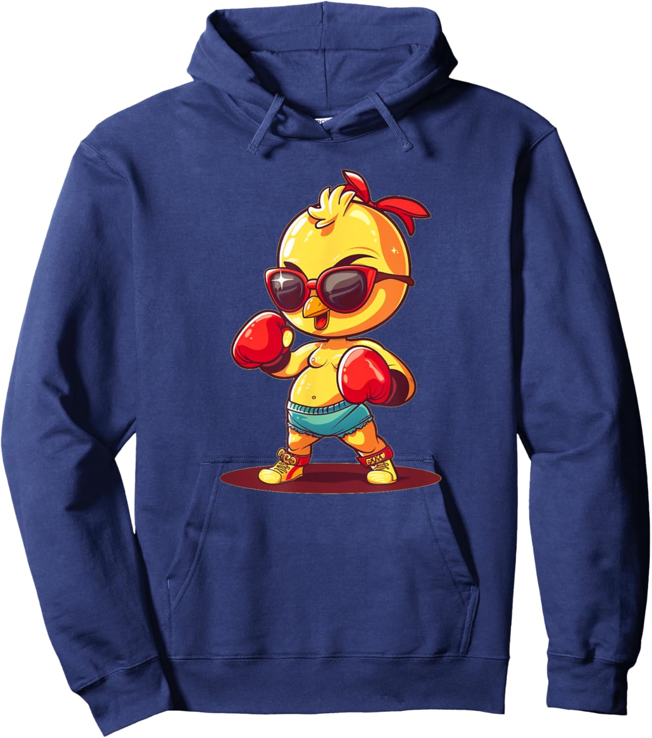 Boxing Chicken with Sunglasses Costume Hoodie - Hoodie | Navy