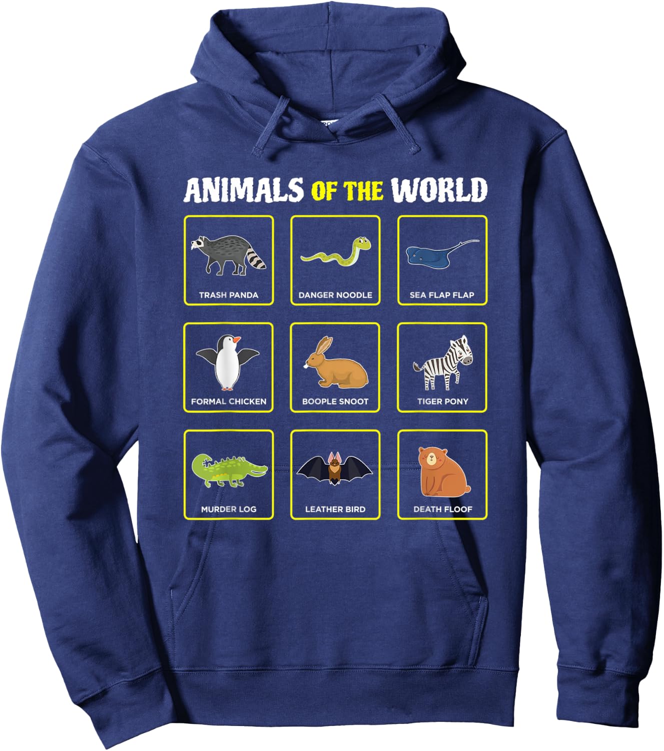 Animals Of The World Funny Rare Animals Memes Hoodie - Hoodie | Navy