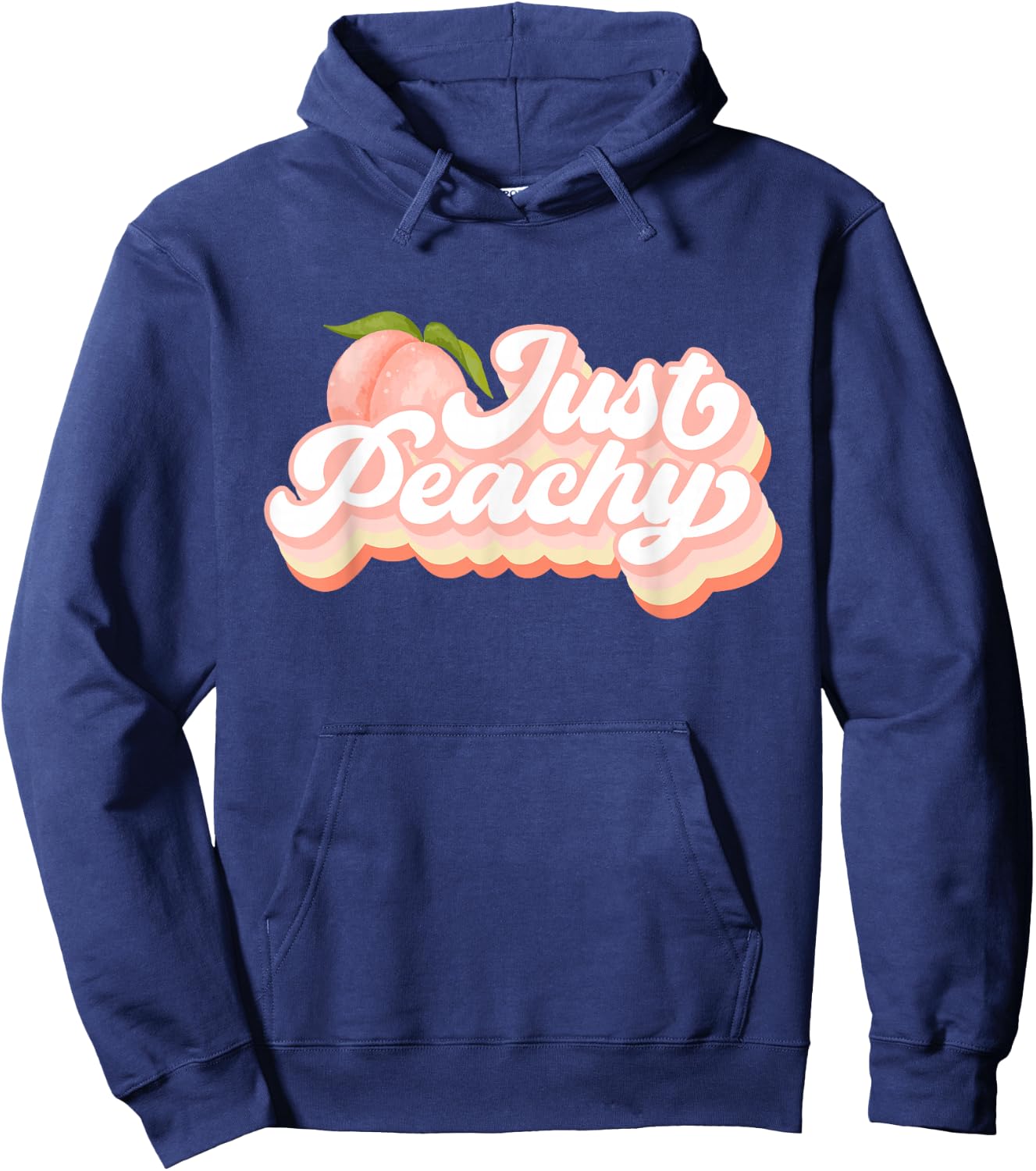 Vintage Just Peachy Peaches Women Summer Fruit Hoodie - Hoodie | Navy