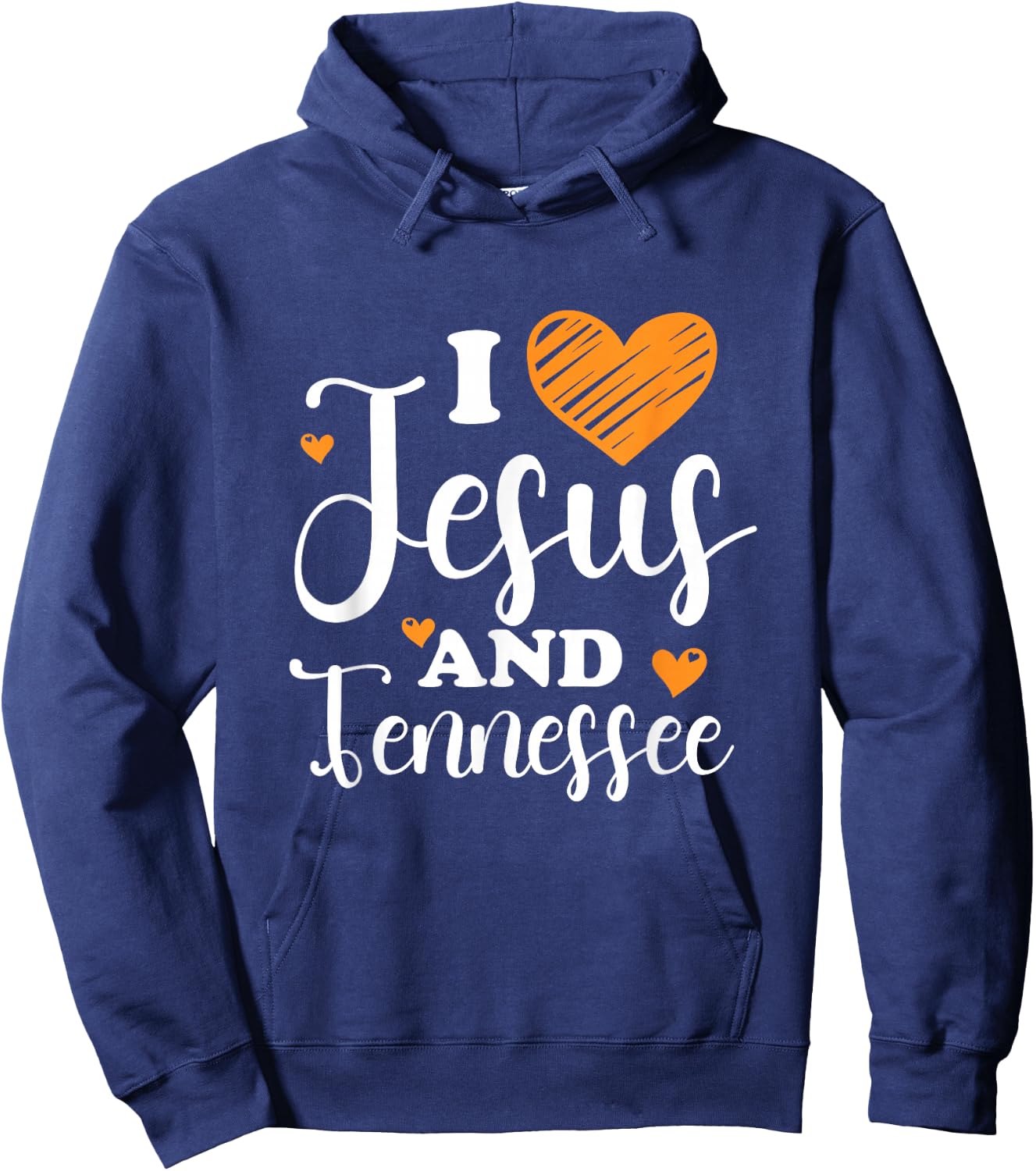 I Love Jesus And Tennessee TN State Christian Hoodie - Hoodie | Navy