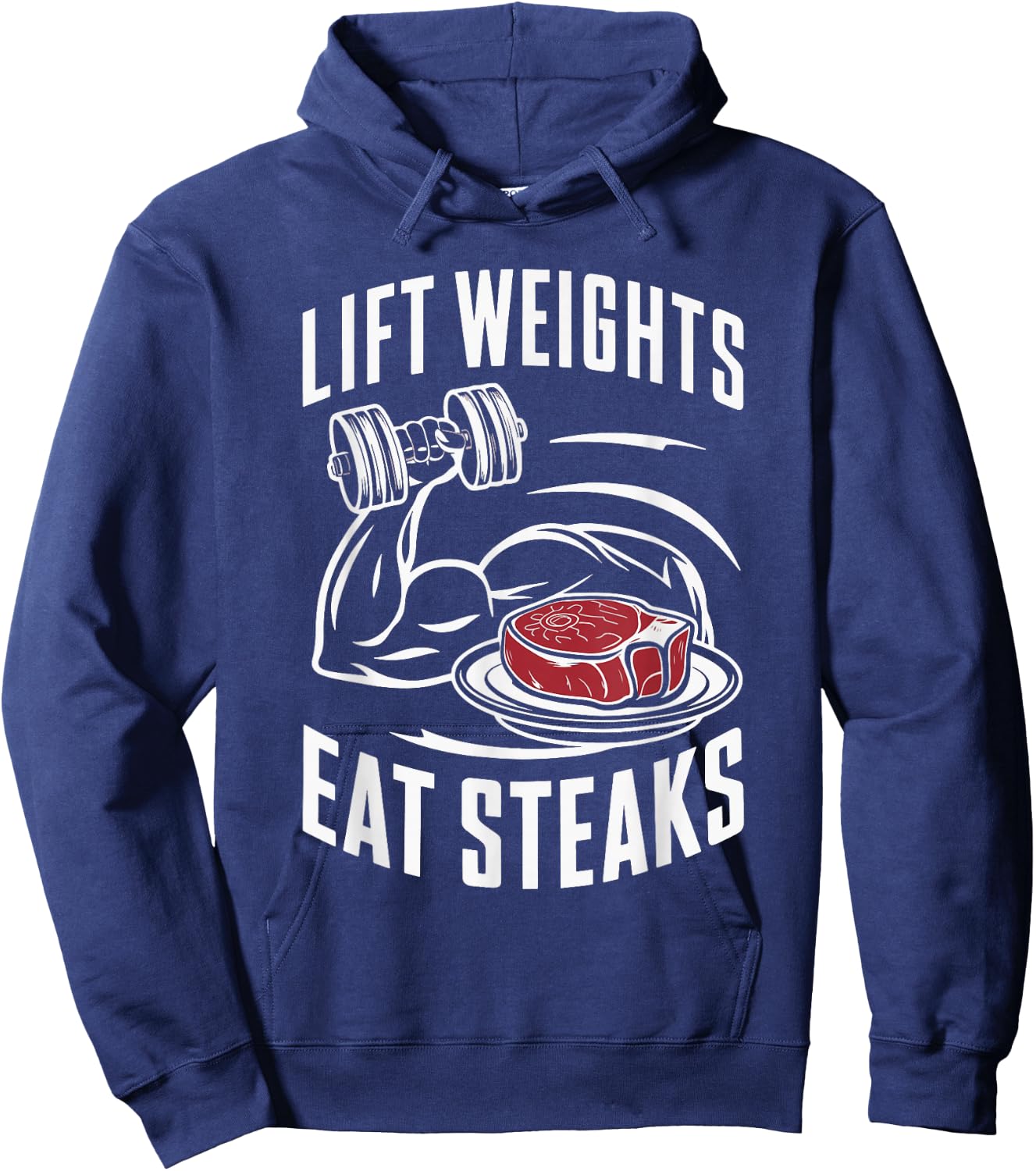 Lift Weights Eat Steaks Hoodie - Hoodie | Navy