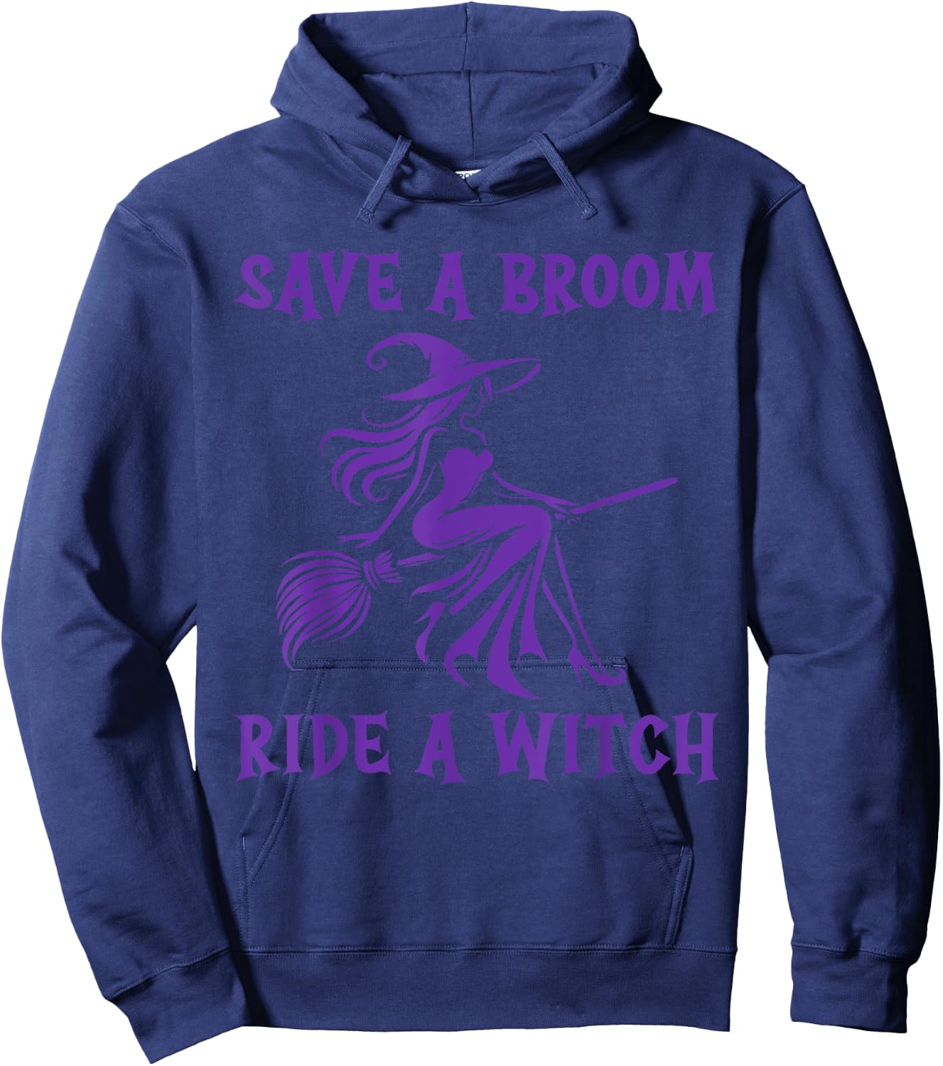 Save A Broom Ride A Witch Hoodie - Hoodie | Navy