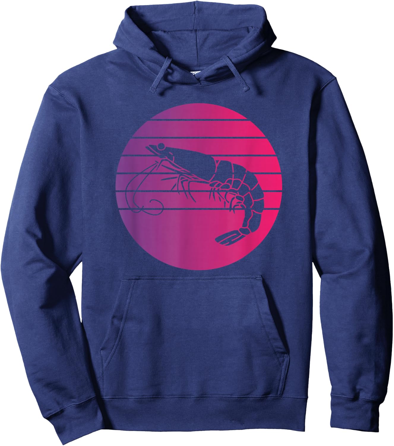 Shrimp Retro Style Vintage Hoodie - Hoodie | Navy