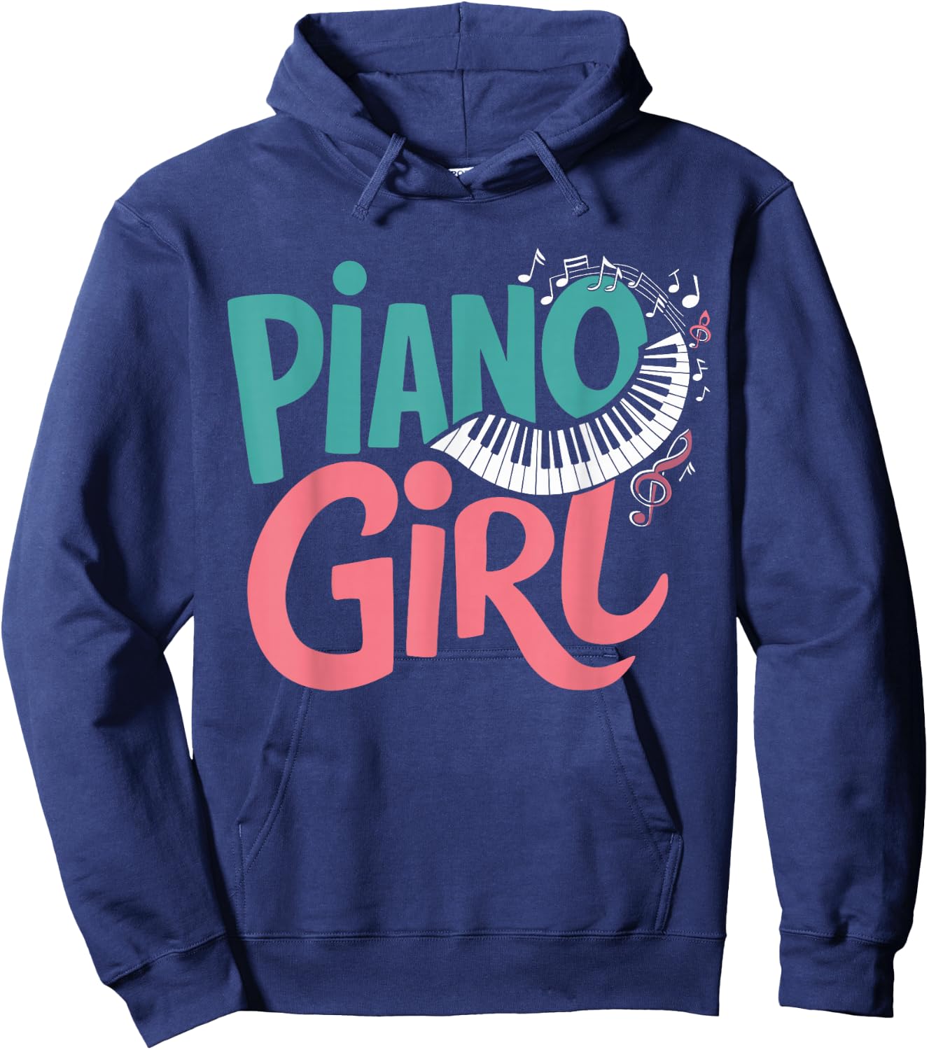 Piano Girl Pianist Music , Small, Black Hoodie - Hoodie | Navy
