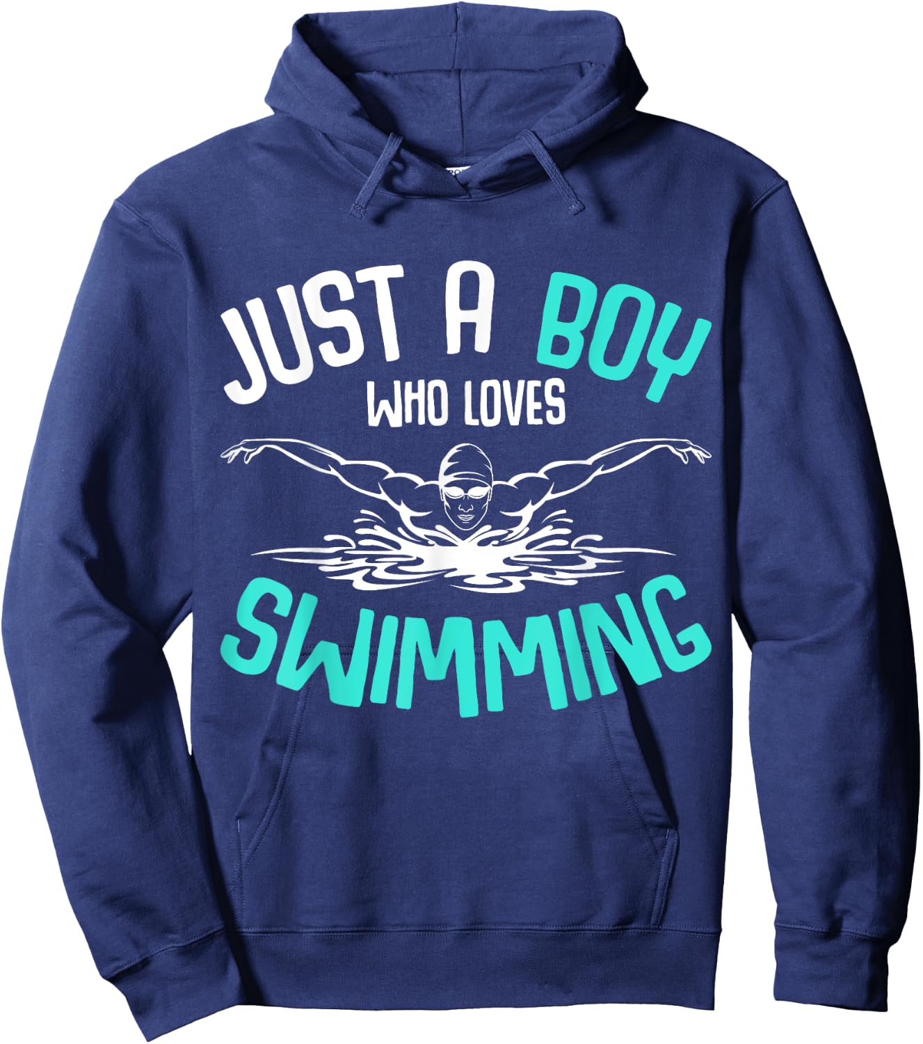 Just a Boy who loves Swimming Swimmers Kids Hoodie - Hoodie | Navy
