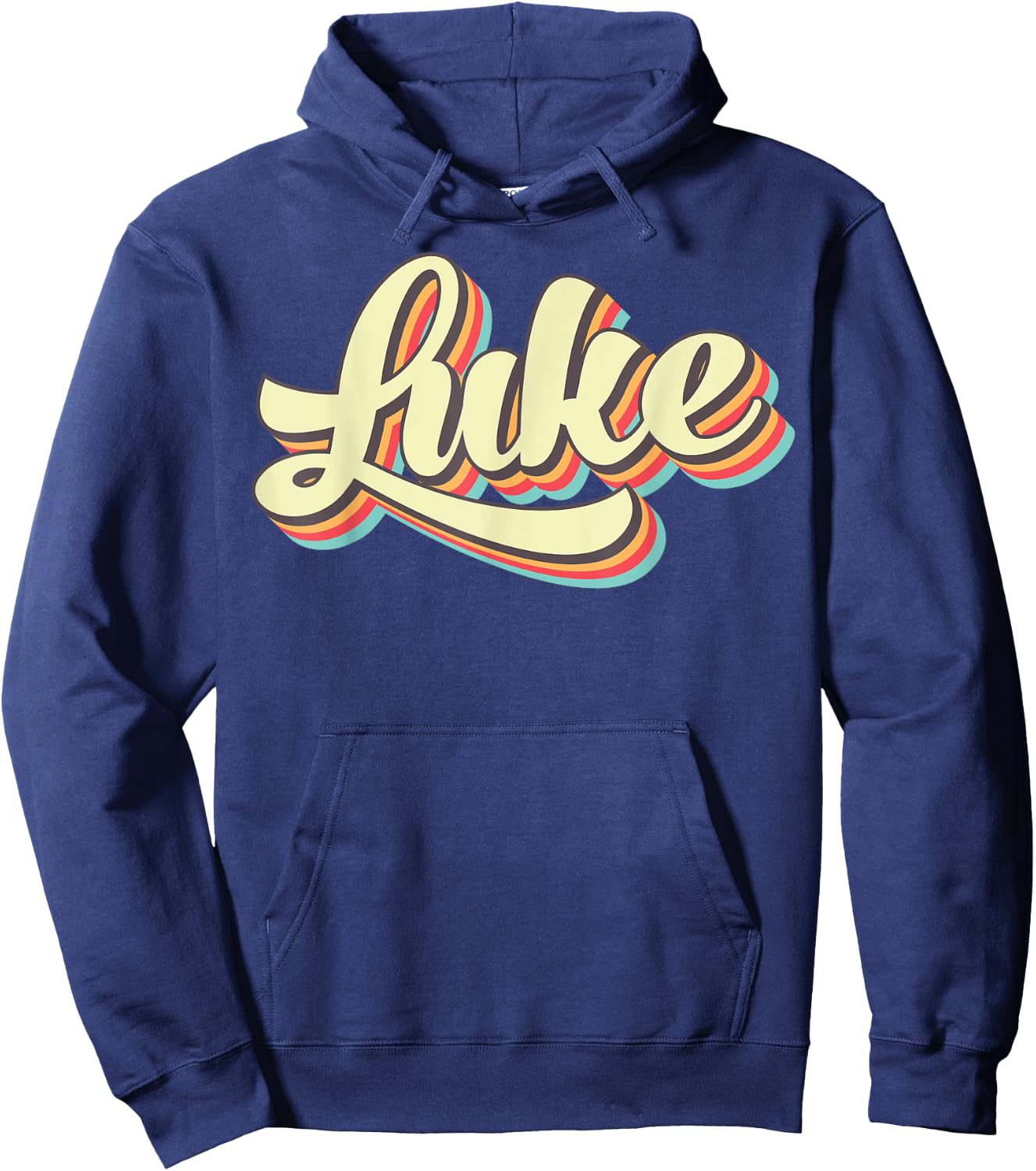Luke Retro Art Baseball Font Vintage Hoodie - Hoodie | Navy