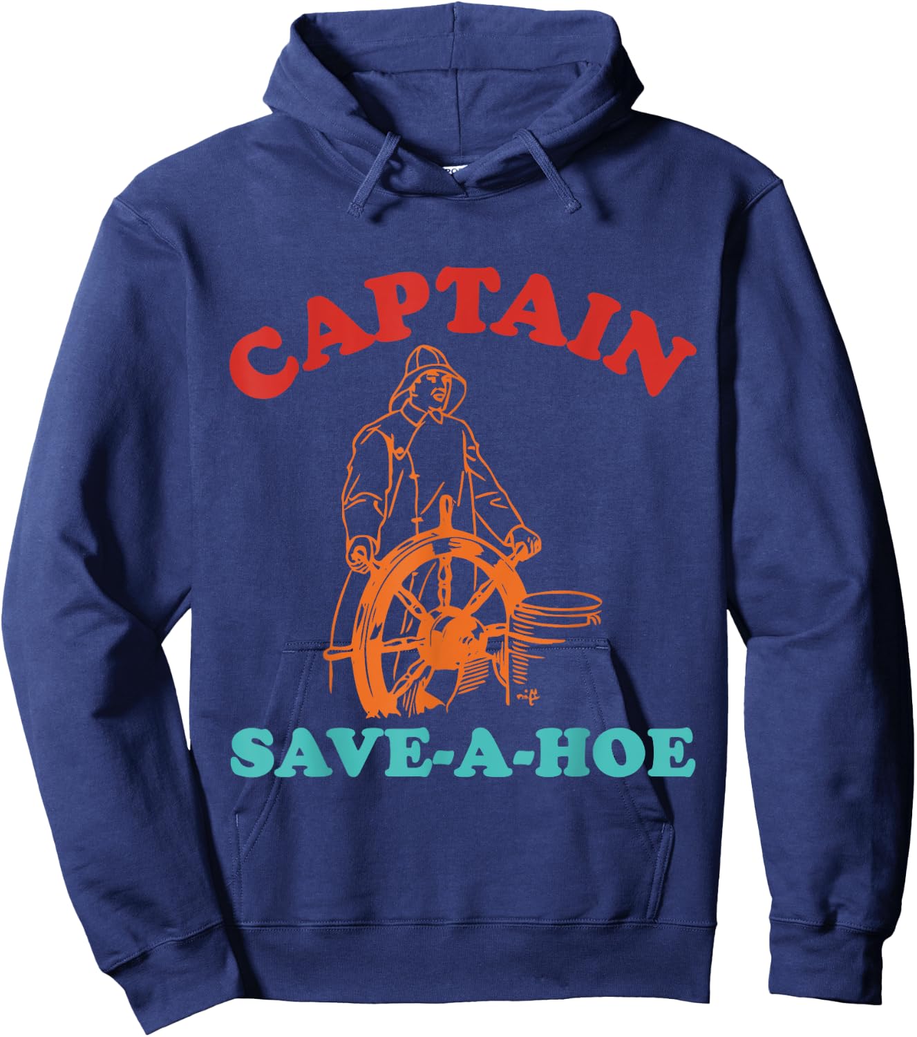 Captain Save-A-Hoe Vintage Design Hoodie - Hoodie | Navy