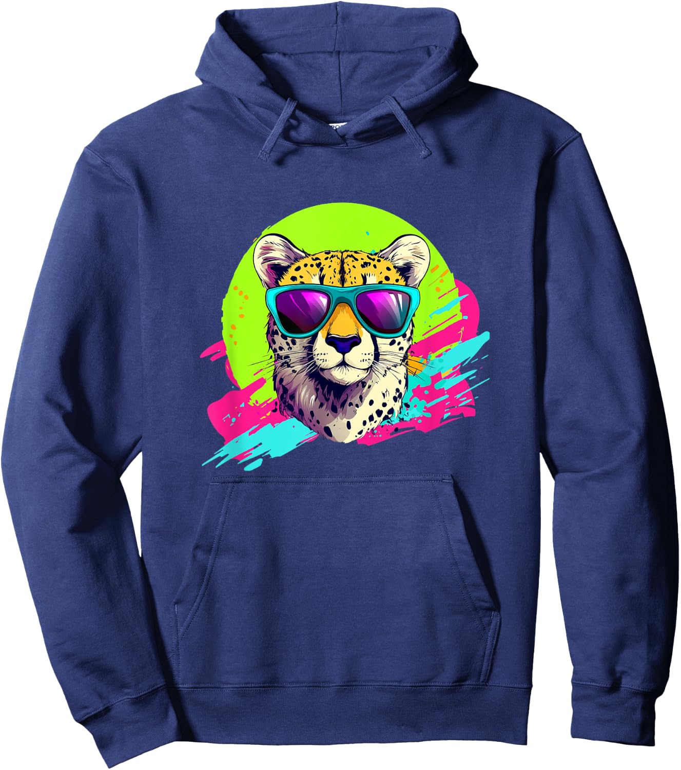 Funny Retro Vintage 80s & Cheetah Lover Hoodie - Hoodie | Navy