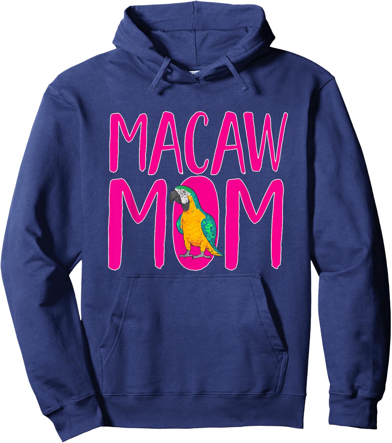 Macaw Mom Blue And Yellow Macaw Parrot Hoodie - Hoodie | Navy