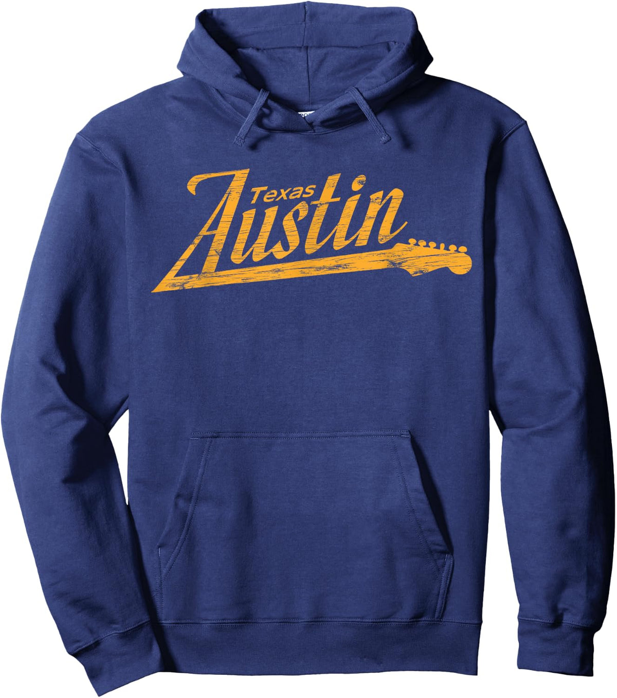 Austin Texas Guitar Neck Hoodie - Hoodie | Navy