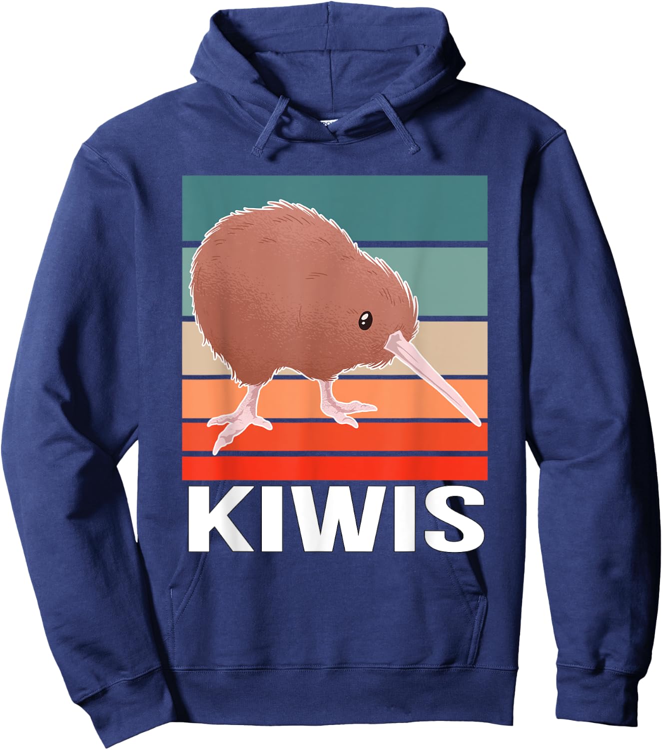 Retro Kiwi Lover Design Bird Vintage Kiwi Hoodie - Hoodie | Navy