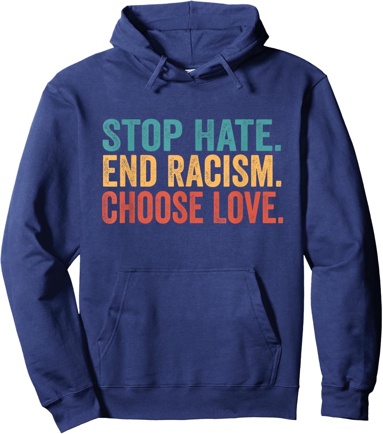Stop Hate End Racism Choose Love Buffalo Hoodie - Hoodie | Navy