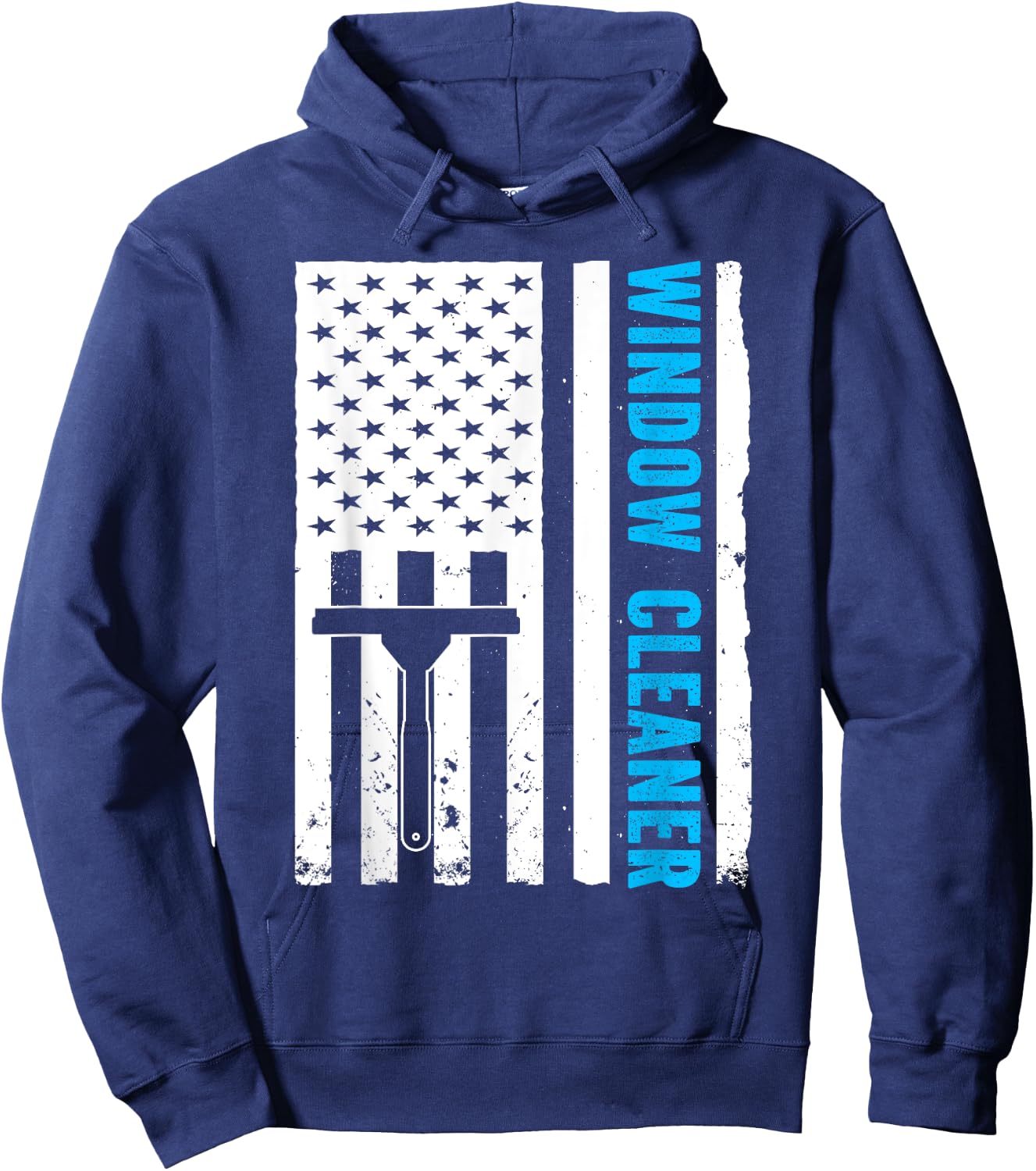 US Flag Window Cleaner Hoodie - Hoodie | Navy