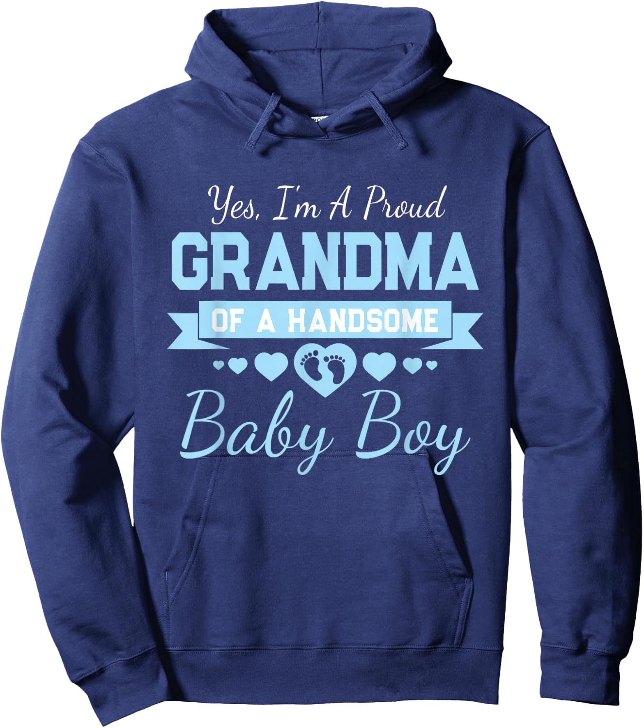 New Baby Announcement Boy 1st Time Grandma Hoodie - Hoodie | Navy
