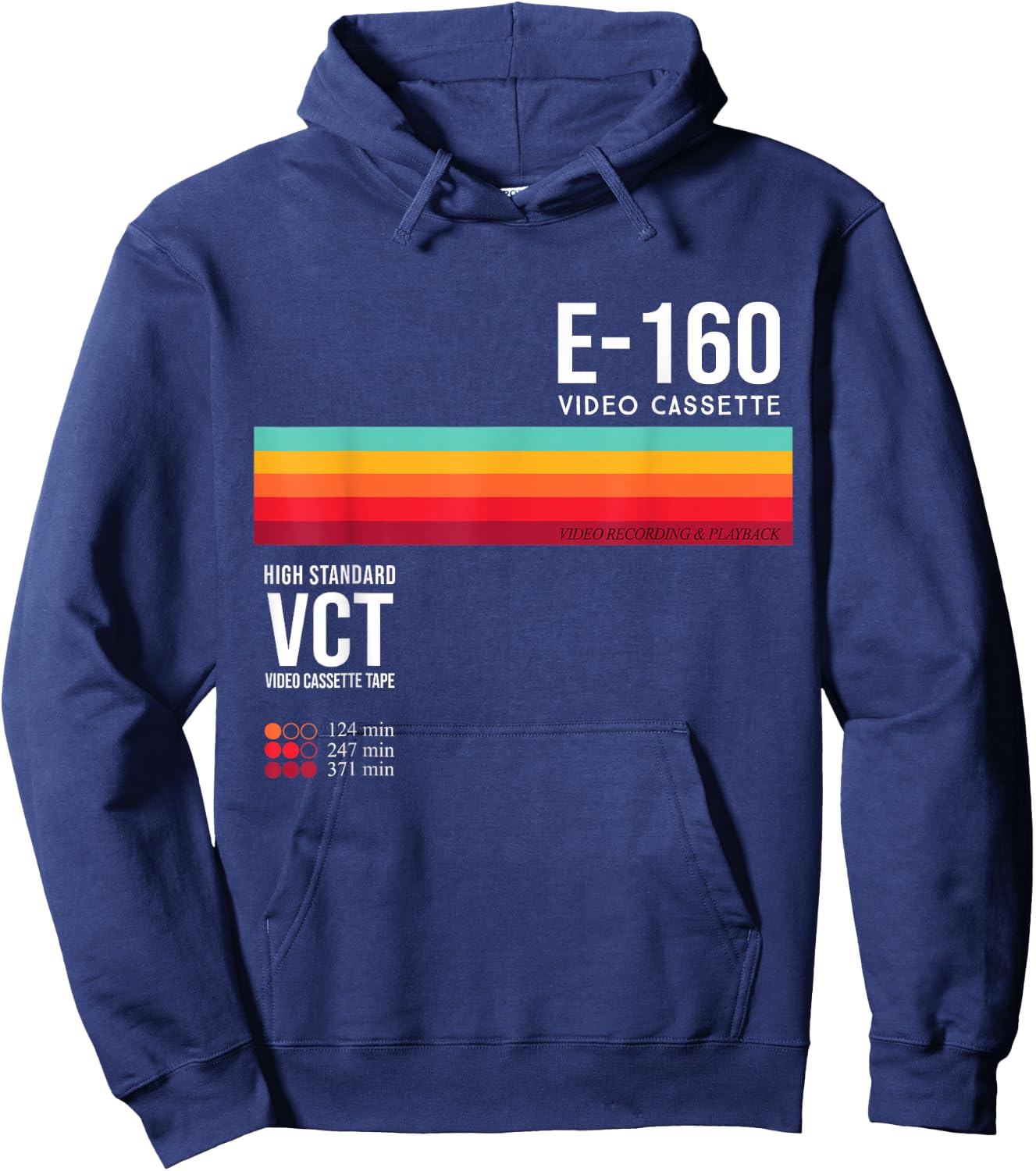 Vintage 80s video cassette tape Retro Hoodie - Hoodie | Navy