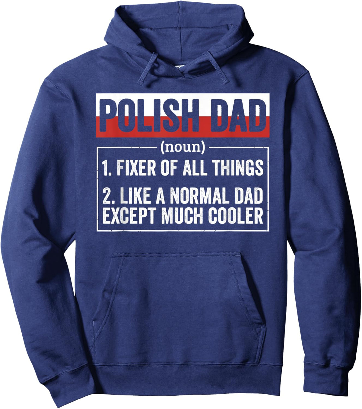 Polish Dad Noun Funny Poland Heritage Hoodie - Hoodie | Navy