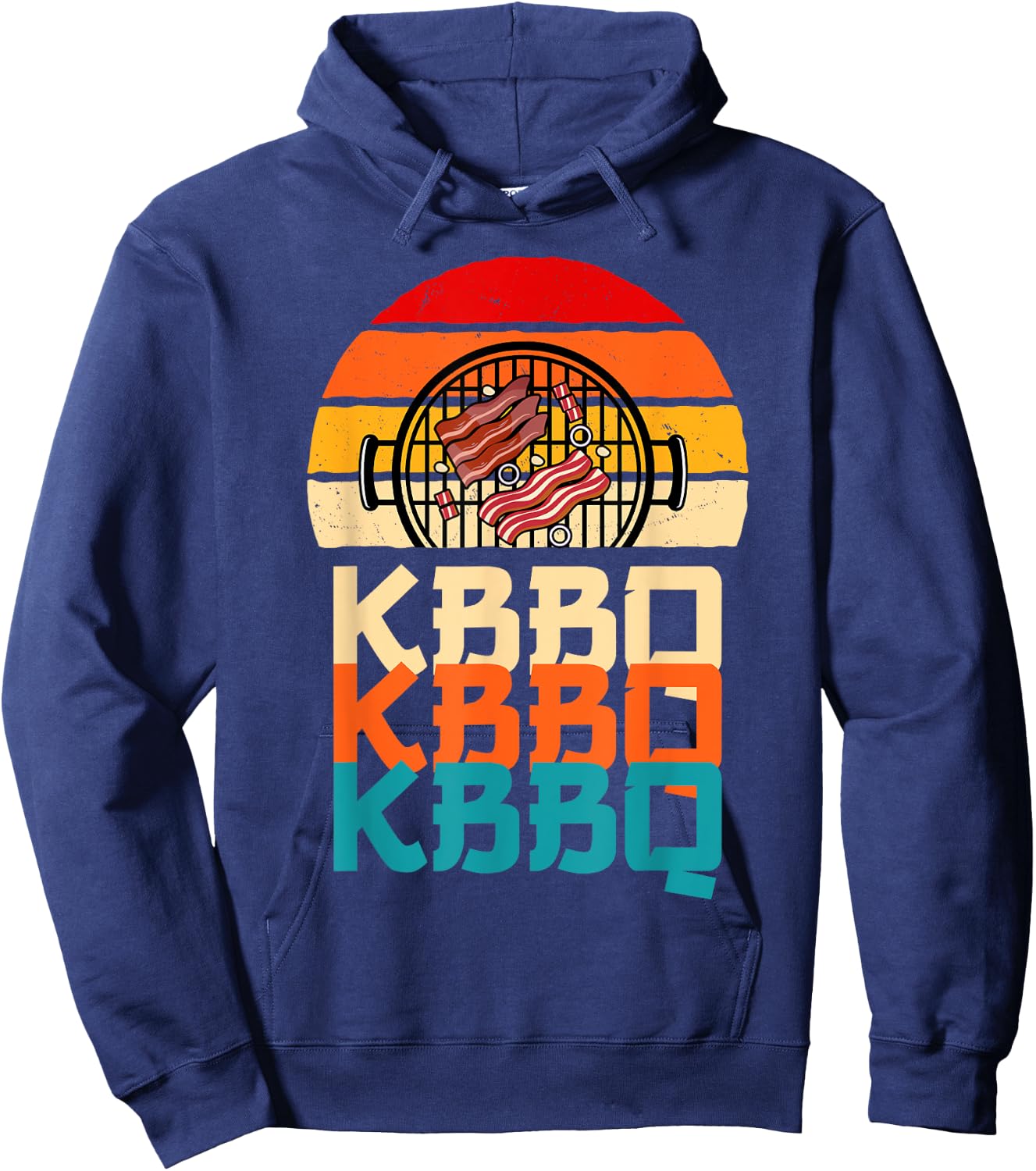 Korean BBQ Design Galbi And Banchan KBBQ Hoodie - Hoodie | Navy