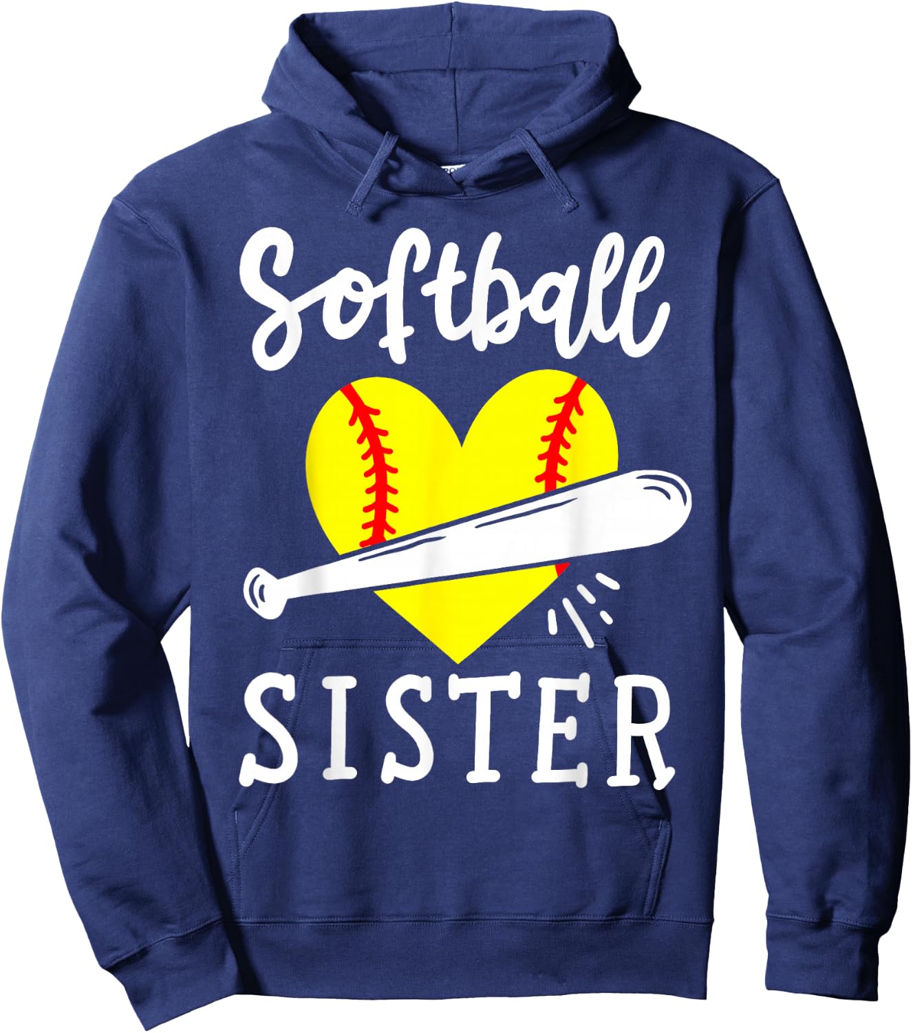 Softball Sister Softball Player Hoodie - Hoodie | Navy