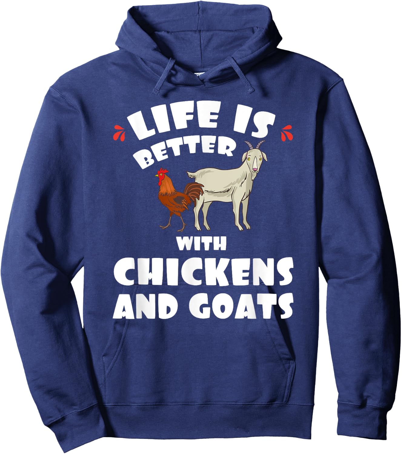 Goat and Chicken Funny Animals Farms Hoodie - Hoodie | Navy