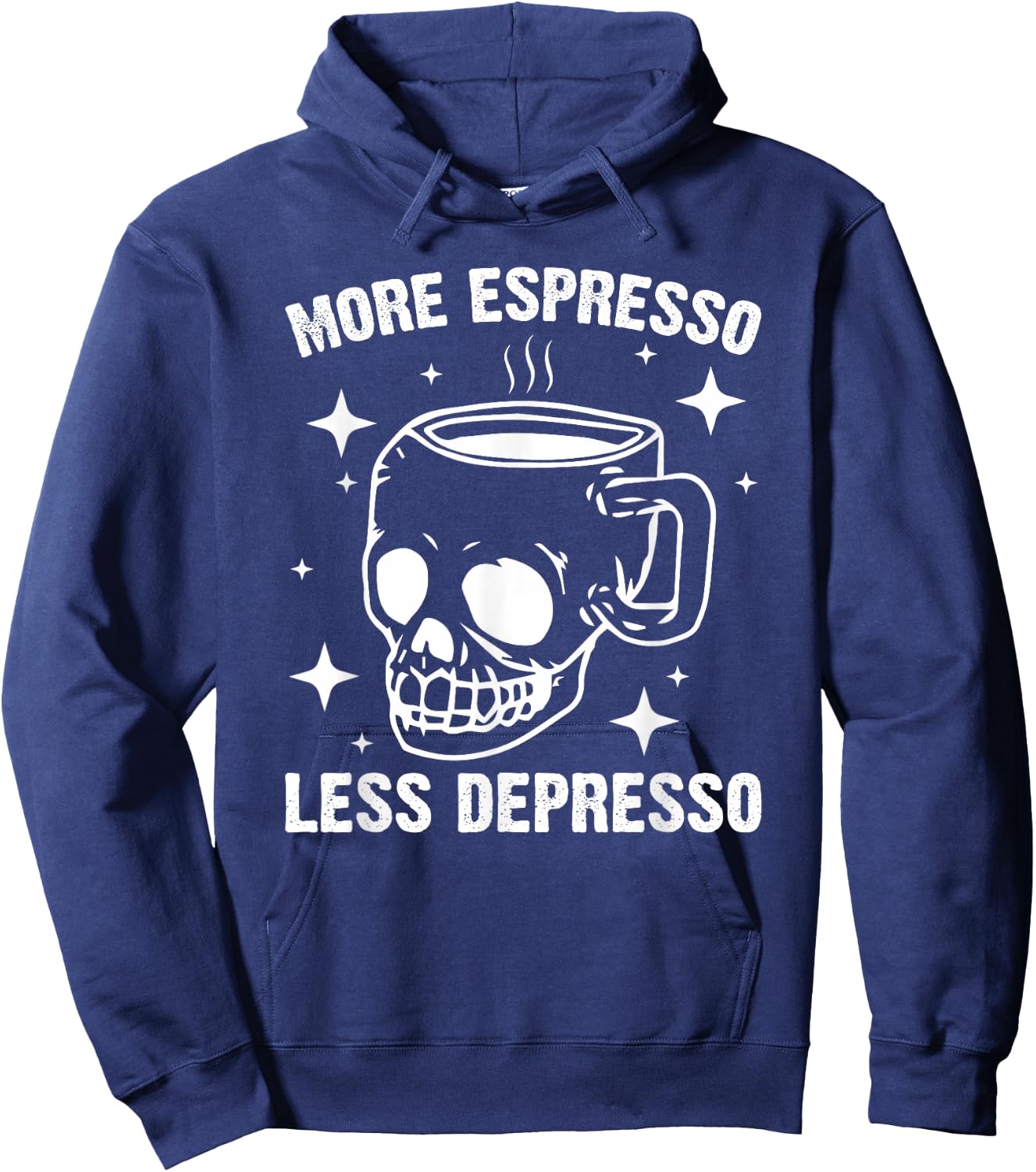 More Espresso Less Depresso - Funny Coffee Hoodie - Hoodie | Navy