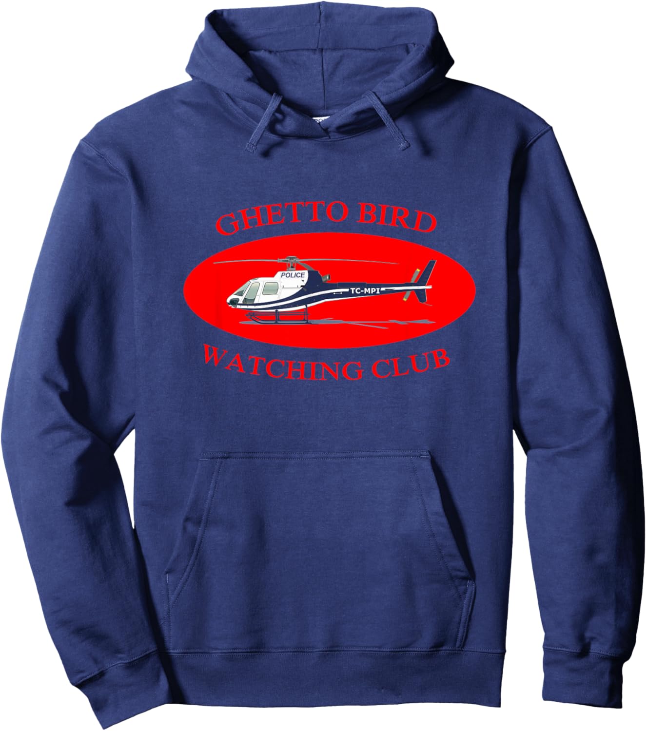 Ghetto Bird Watching Club T Shirt Hoodie - Hoodie | Navy
