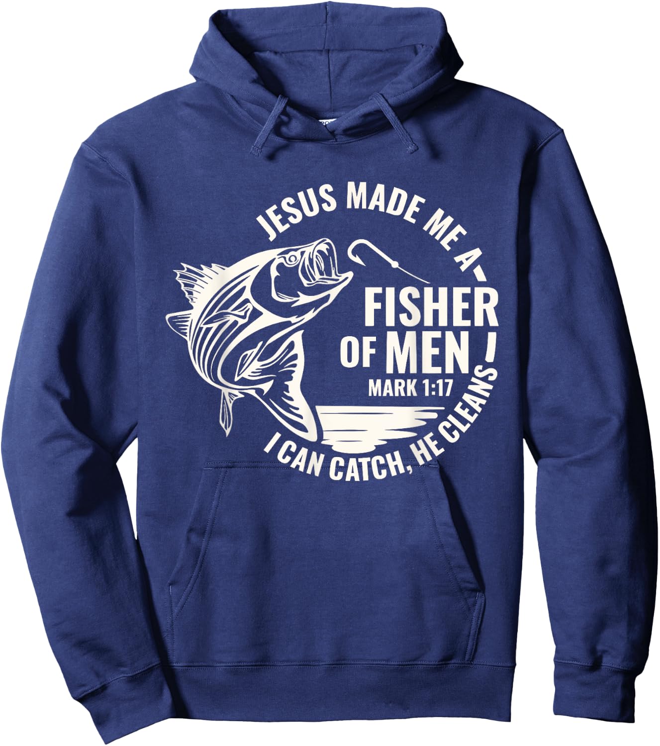 Men Fishing Fisherman Christian Father's Day Hoodie - Hoodie | Navy