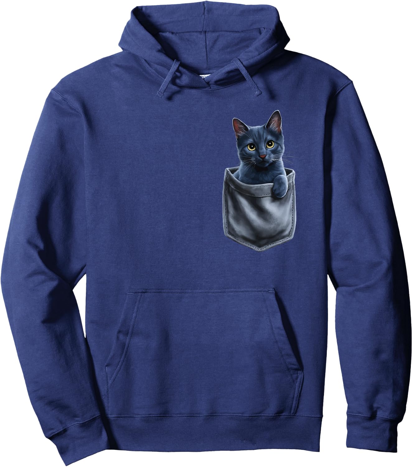 Russian Blue Cat In Pocket Men Women Kids Hoodie - Hoodie | Navy