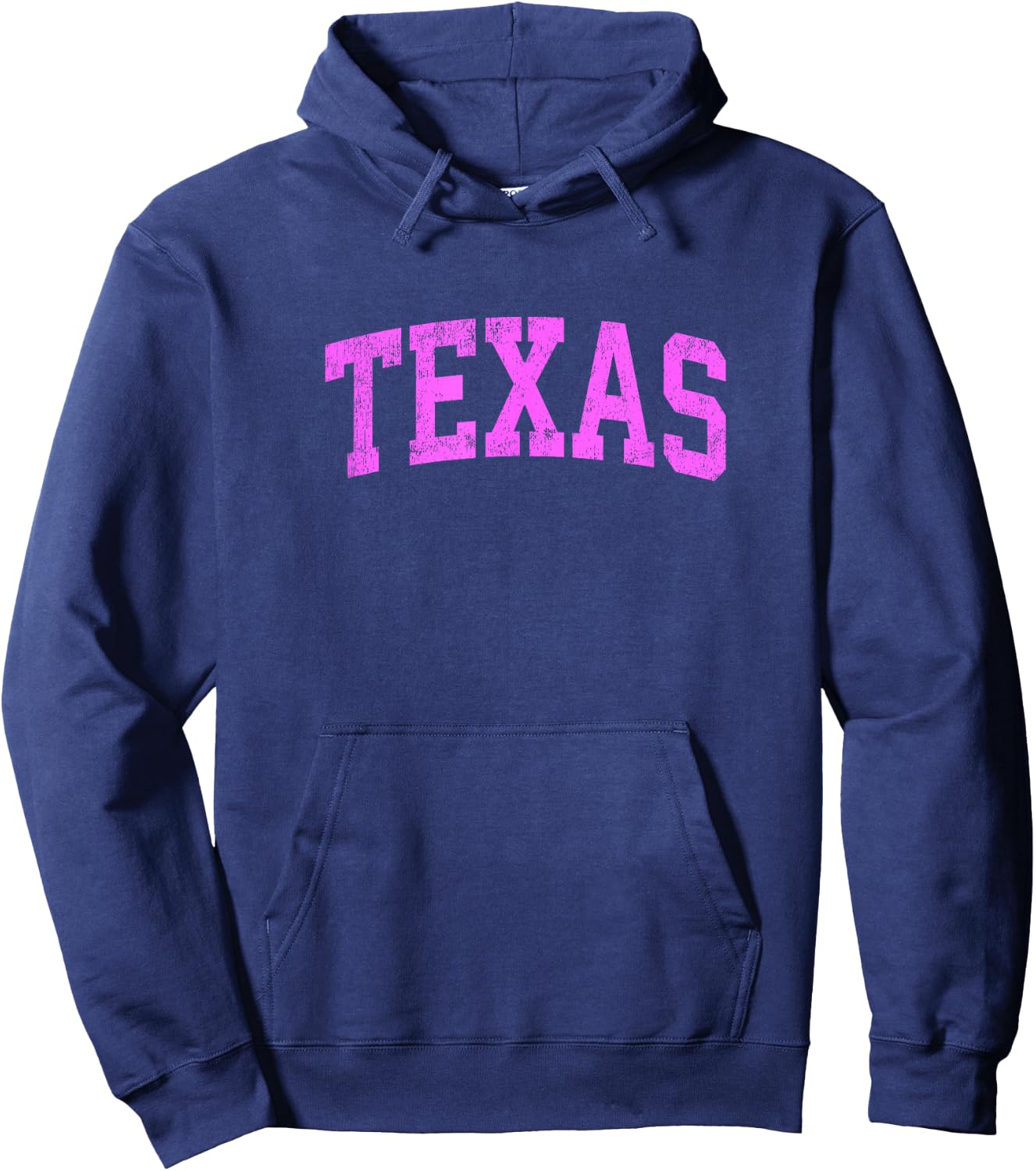 Texas TX Vintage Athletic Sports Pink Design Hoodie - Hoodie | Navy