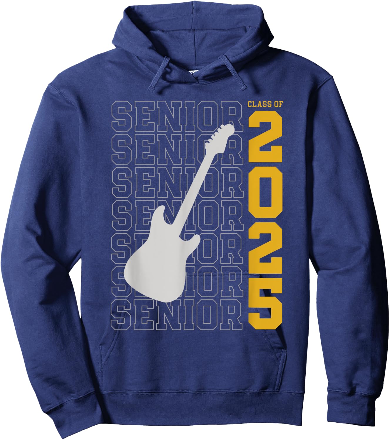 Class of 2025 Senior Guitar for Guitarist Hoodie - Hoodie | Navy