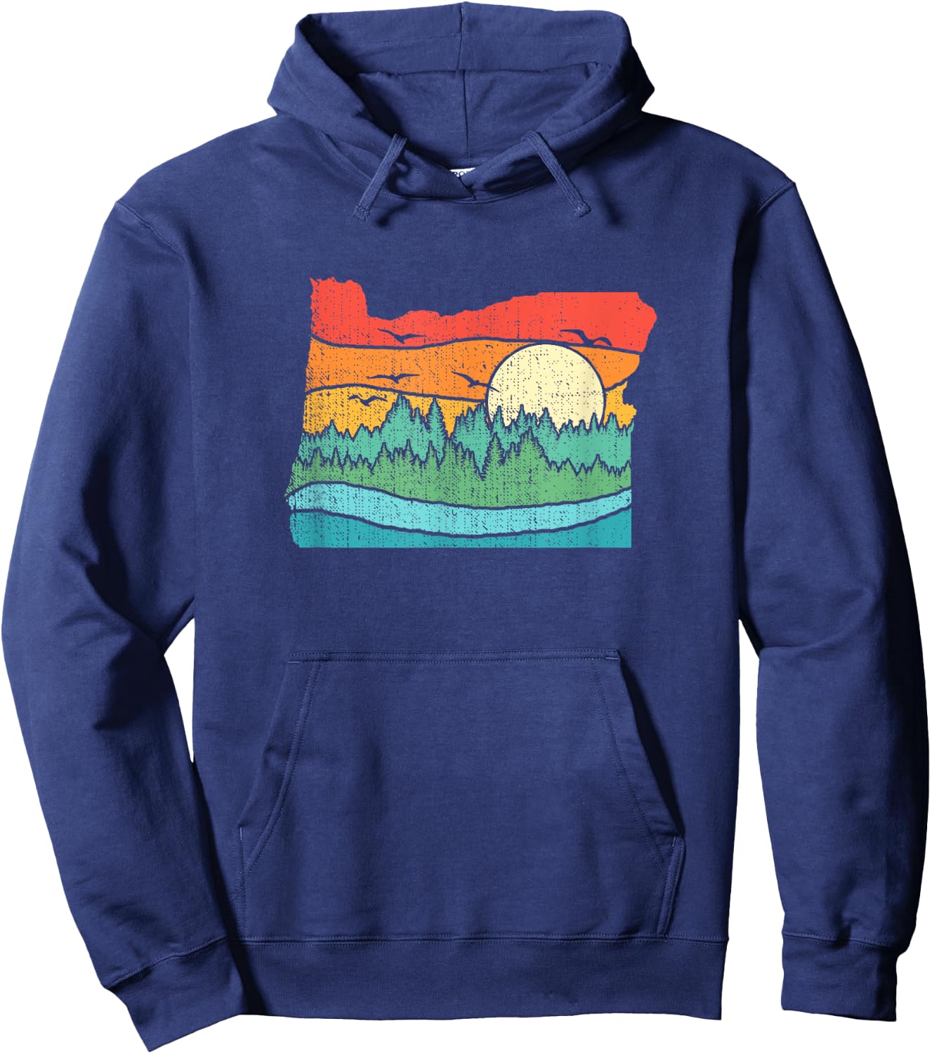 Retro Vintage Oregon Throwback distressed gift Hoodie - Hoodie | Navy