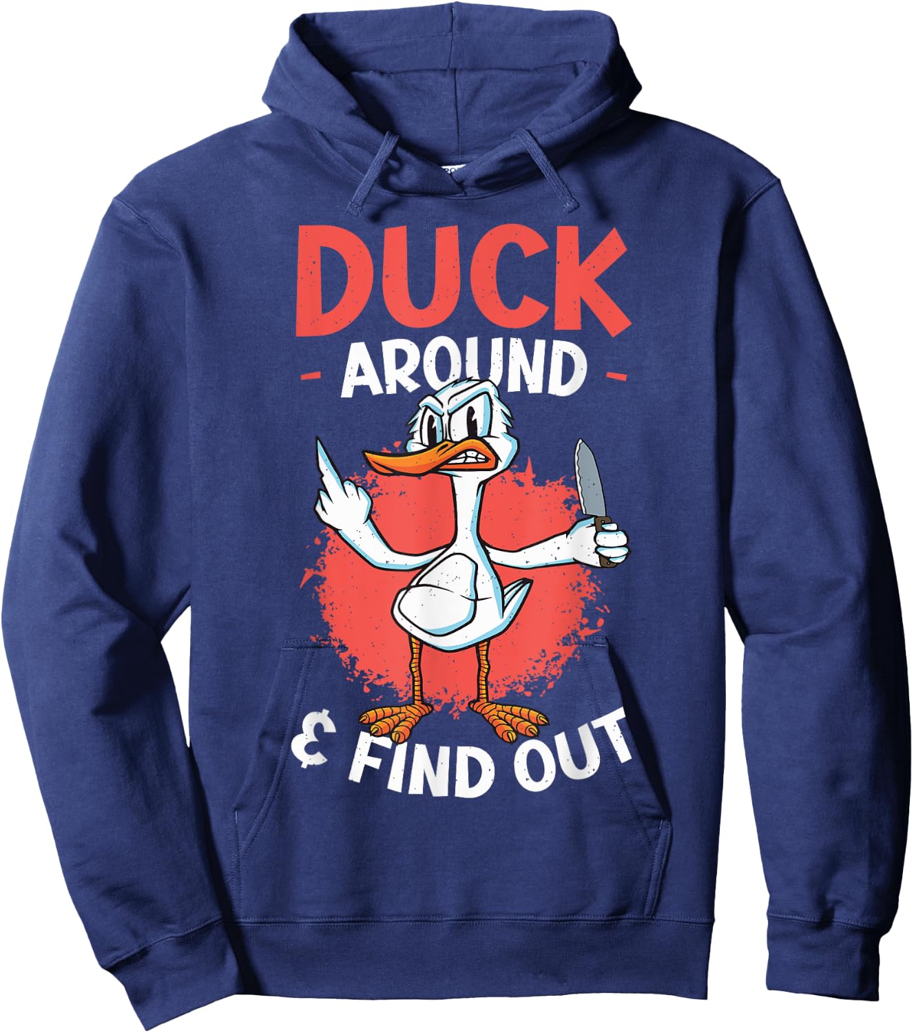 Funny Knife Duck Lover Sarcastic Duck Hoodie - Hoodie | Navy