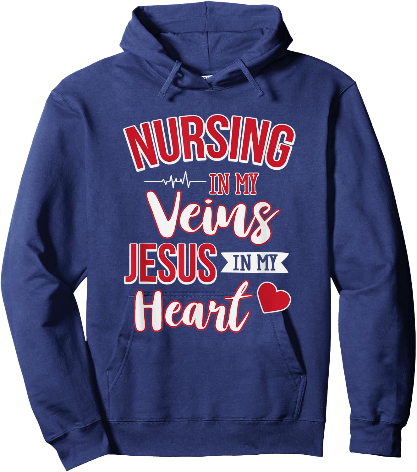 Nursing In My Veins Jesus In My Heart RN Hoodie - Hoodie | Navy