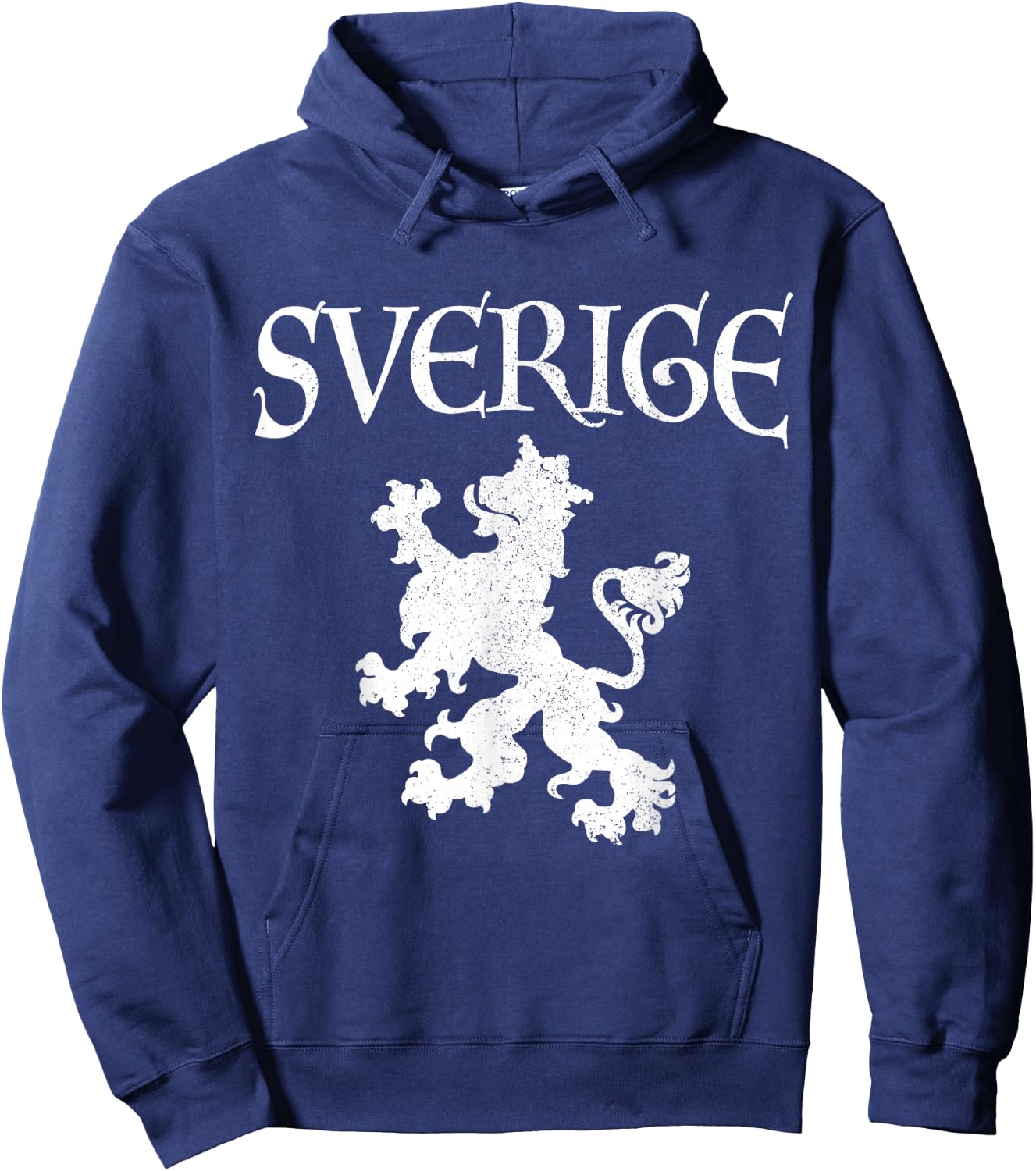 Sverige Lion Swedish Flag Pride Sweden Vintage Hoodie - Hoodie | Navy