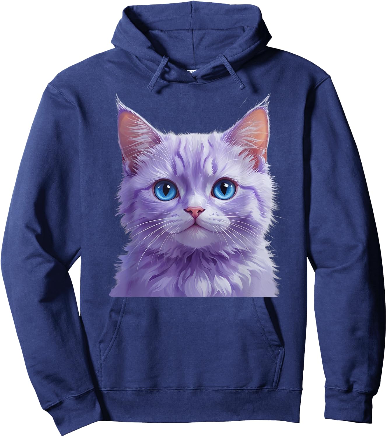 Purple Kitten Cat Face Cats Hoodie - Hoodie | Navy