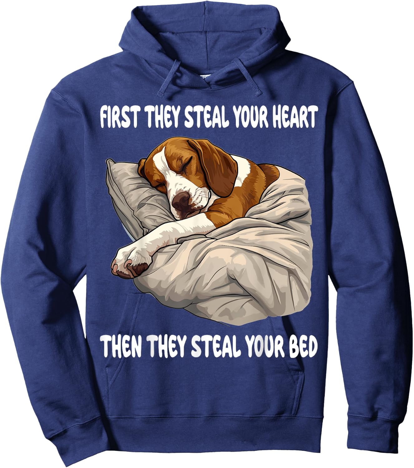 American Foxhound Sleeping Pajamas Nightgown Hoodie - Hoodie | Navy