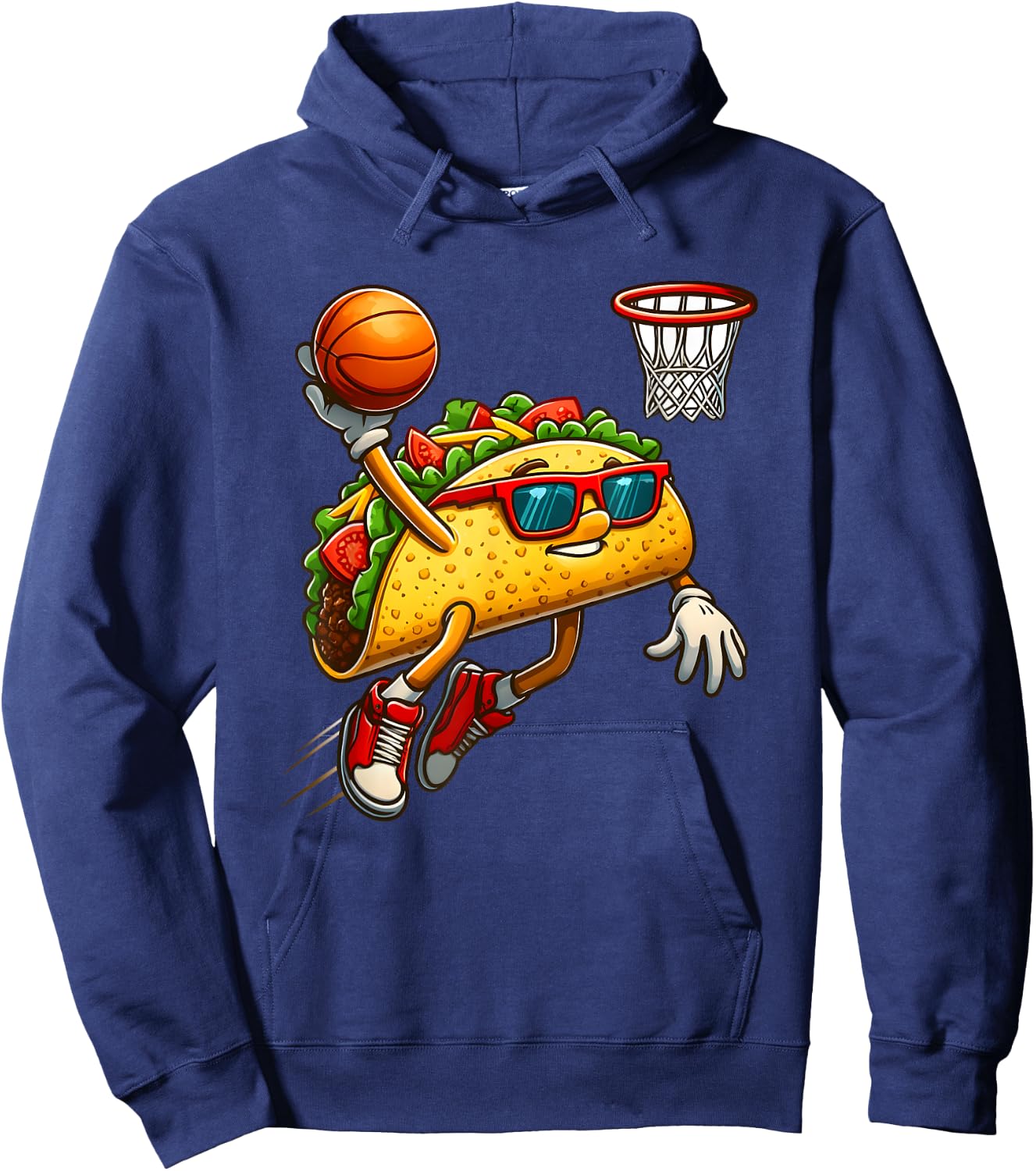 Slam Dunk Fiesta - Basketball Taco Fun Hoodie - Hoodie | Navy
