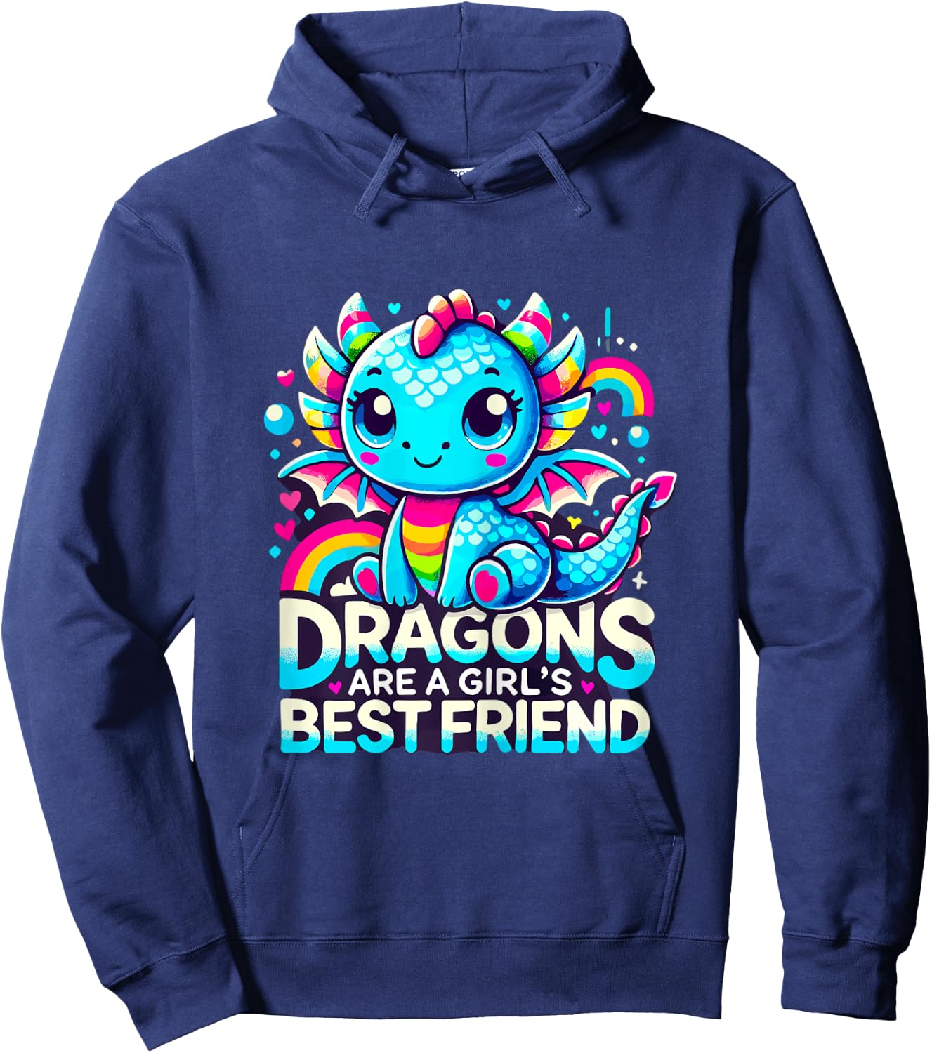 Dragons are a Girl's Best Friend Hoodie - Hoodie | Navy