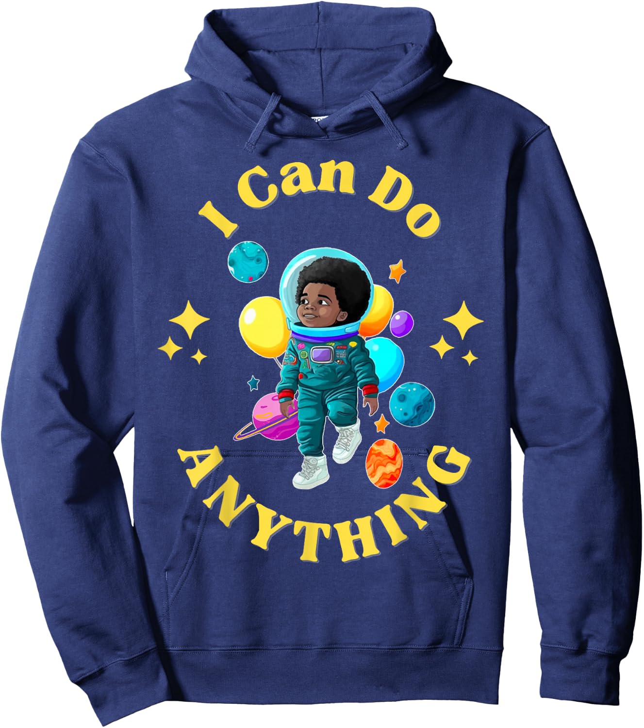 I Can Do Anything African American Boy Hoodie - Hoodie | Navy