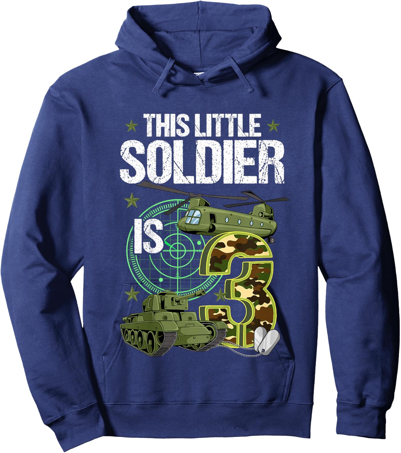 Kids 3rd Birthday Army Hoodie - Hoodie | Navy